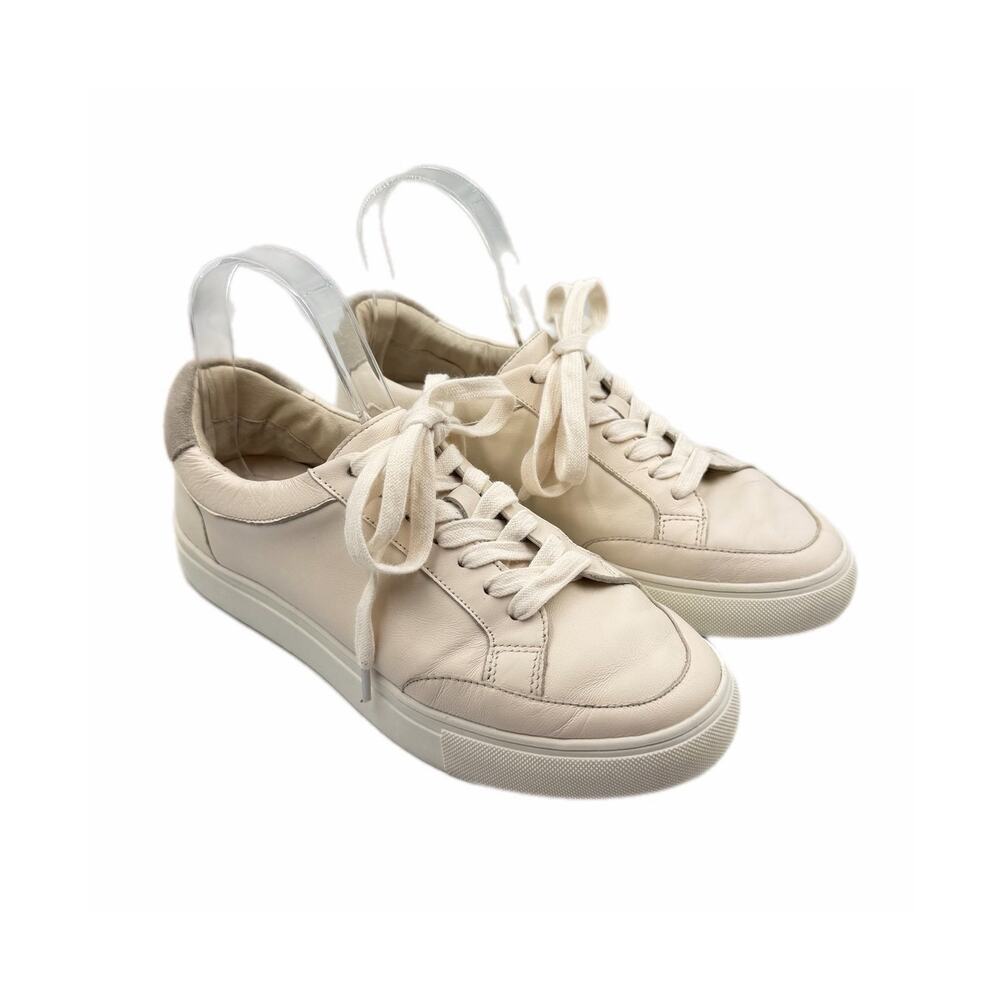 Birdies Cardinal Seashell Beige Cream Leather Lace Up Neutral Low Top Sneakers